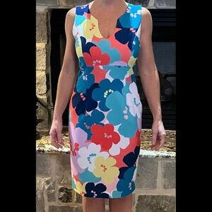 “SIZE 6” WOMENS Trina Turk Art Floral Sleeveless Knee Length